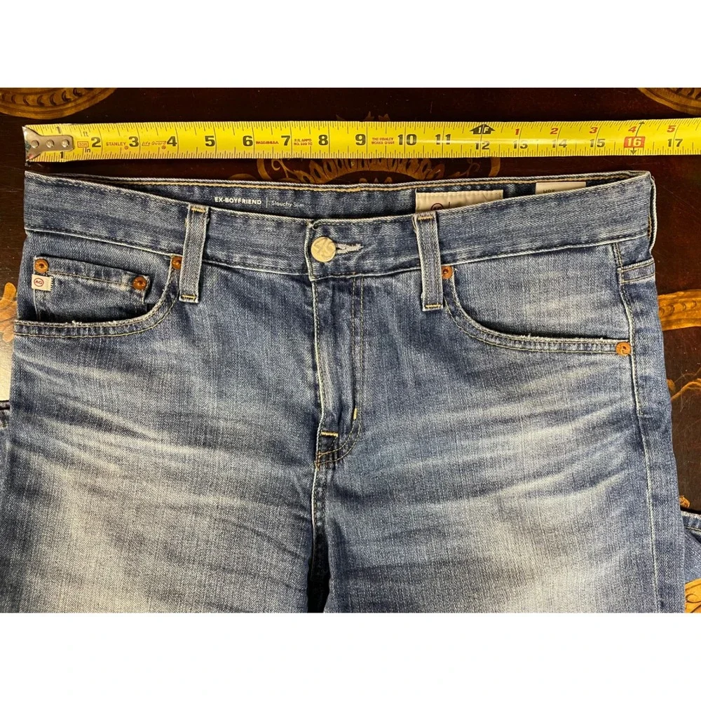 AG Adriano Goldschmied Ex Boyfriend Slouchy Slim Distressed Ankle Jeans Size 28R